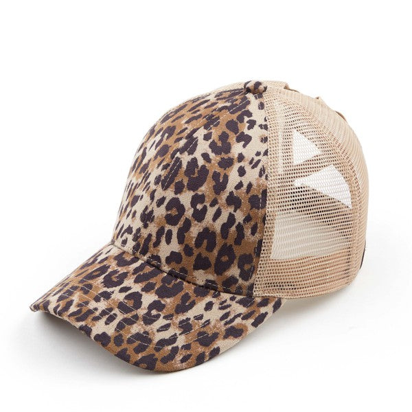 Leopard Ponytail Hat BT-777 - Southern Chic Magnolias, LLC