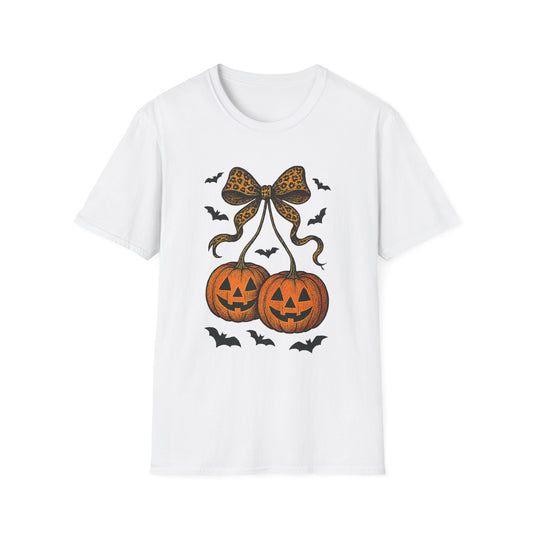 Leopard Bow Pumpkins Unisex Softstyle T-Shirt