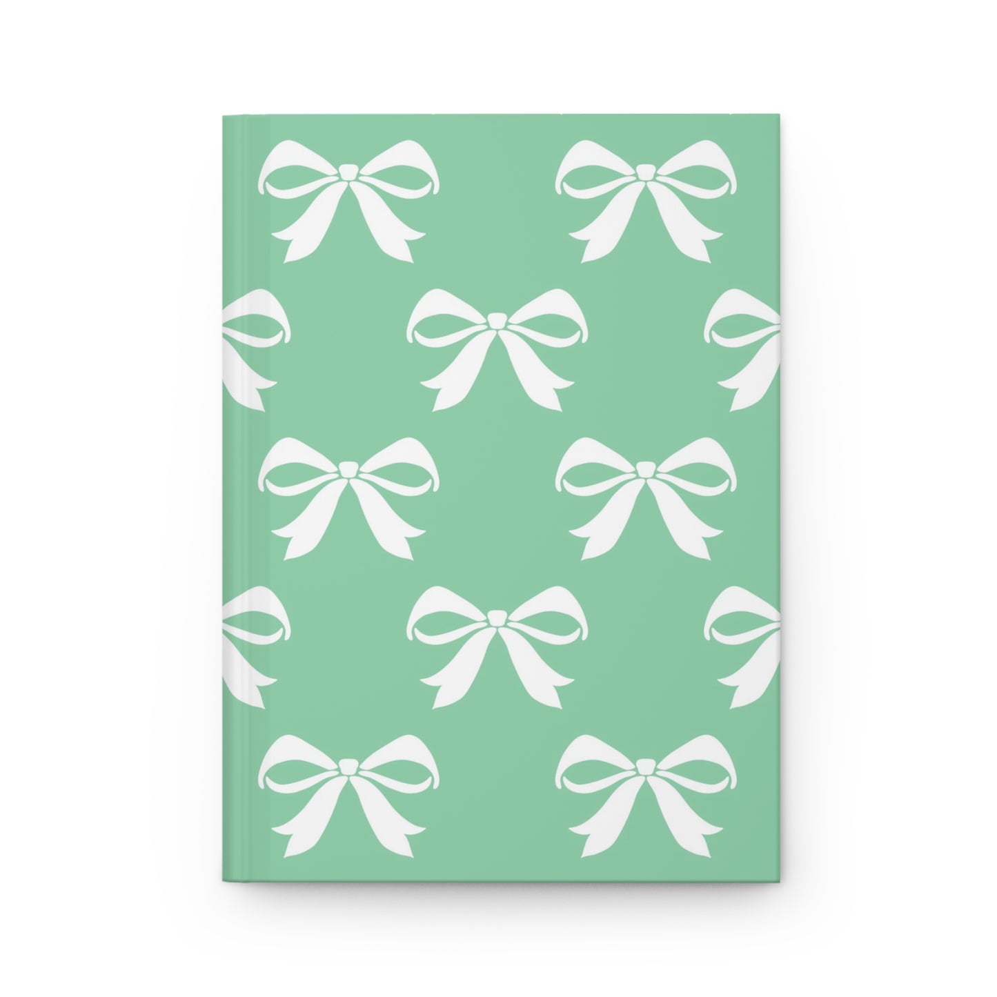 Hardcover Journal Matte Girlie Bow Green Solid