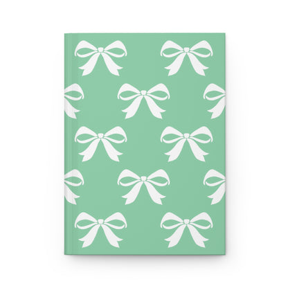 Hardcover Journal Matte Girlie Bow Green Solid