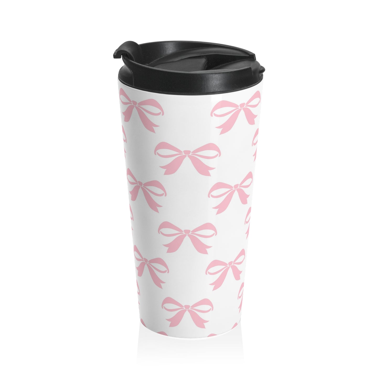 Stainless Steel Travel Mug Girlie Bow Pink