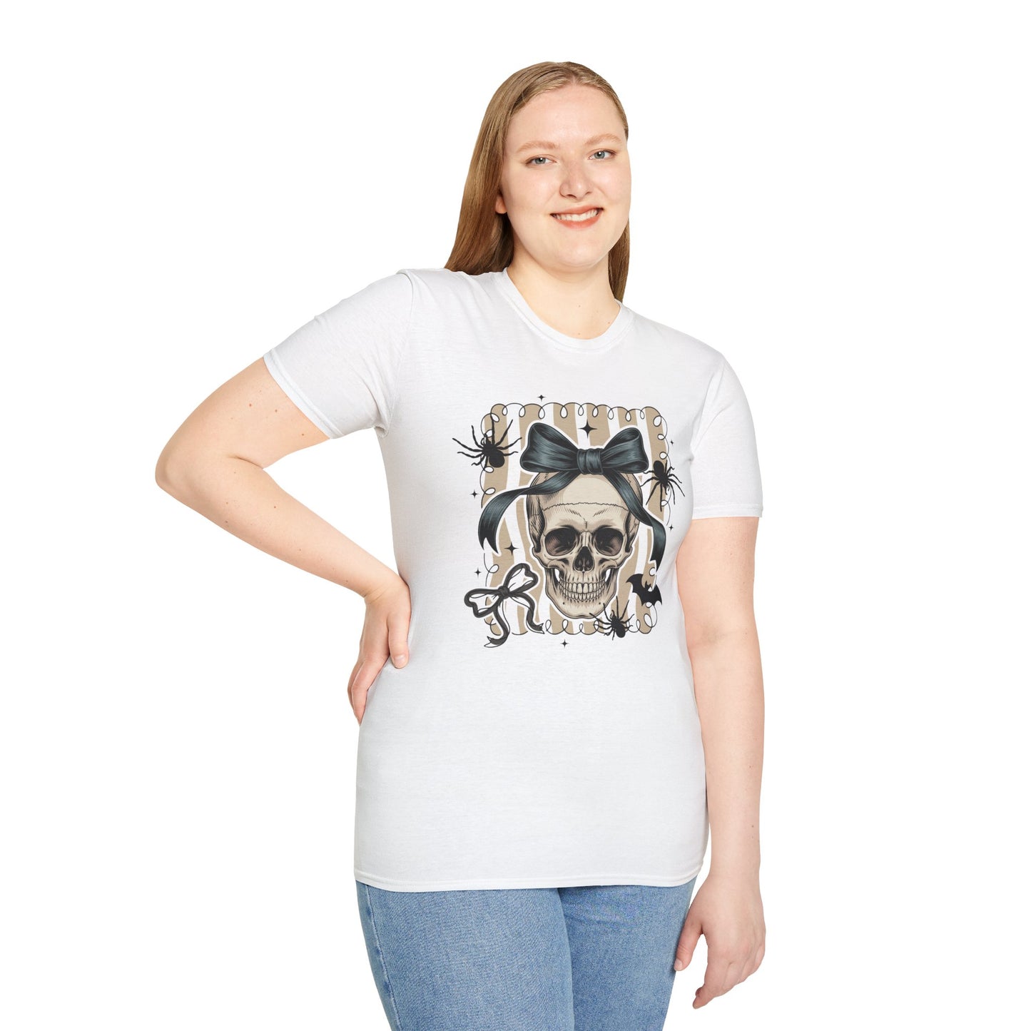 Skull Coquette Bow Unisex Softstyle T-Shirt