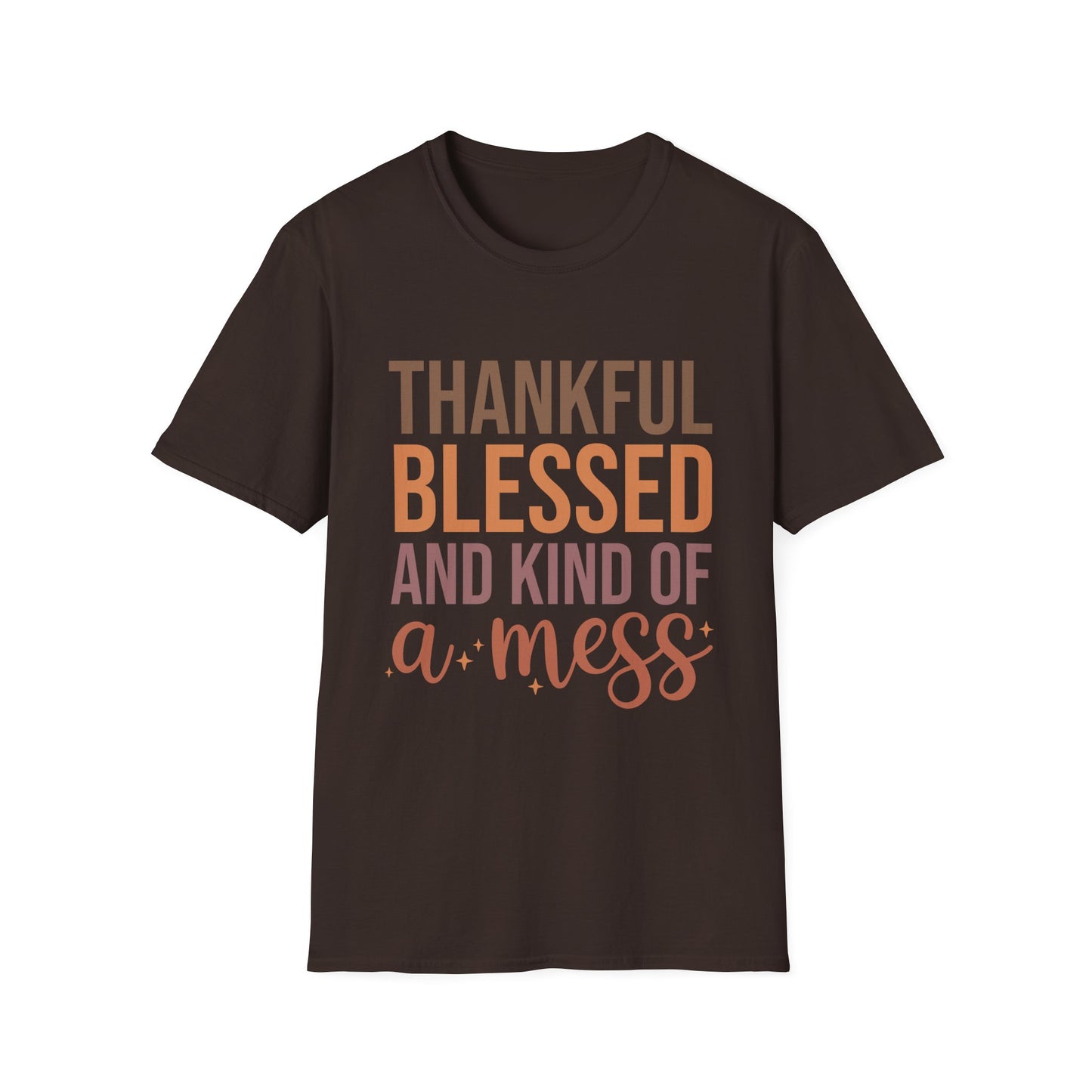 Thankful Blessed Mess Unisex Softstyle T-Shirt