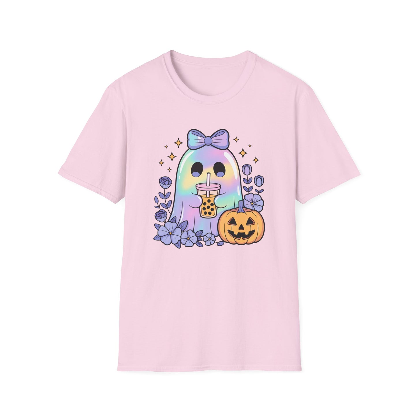 Iridescent Ghost with Coffee Unisex Softstyle T-Shirt