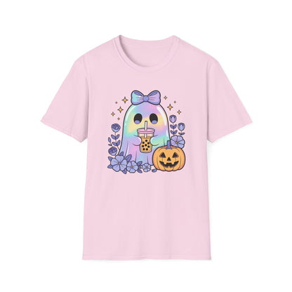Iridescent Ghost with Coffee Unisex Softstyle T-Shirt
