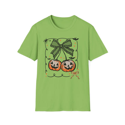 Lace Bow Orange Pumpkin Unisex Softstyle T-Shirt