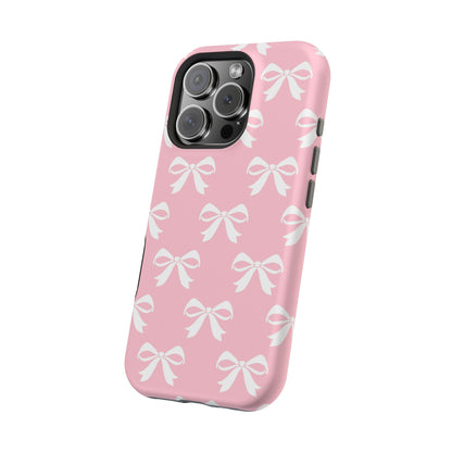 Magnetic Tough Cases Girlie Bow Pink Solid
