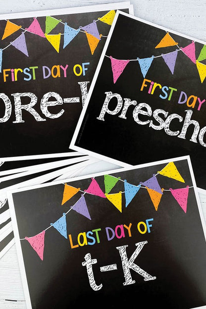 First & Last Days of School Photo Prop Signs