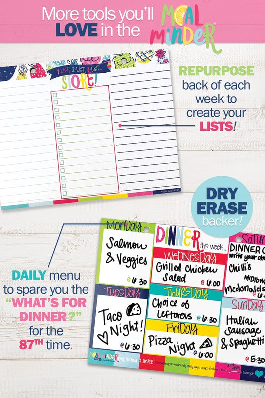 Meal Minder Menu Planner 52-Week wDry Erase Backer