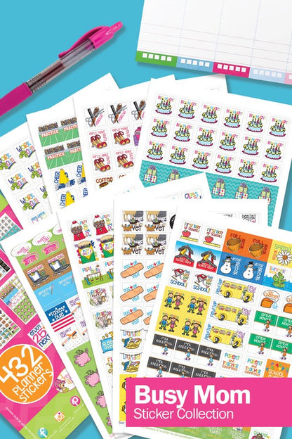 Busy Mom Planner Sticker Set 432-Count Assorted