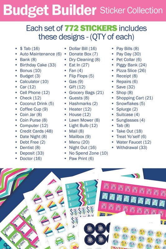 Budgeting Sticker Set - 8 sheets/set, 772-Count