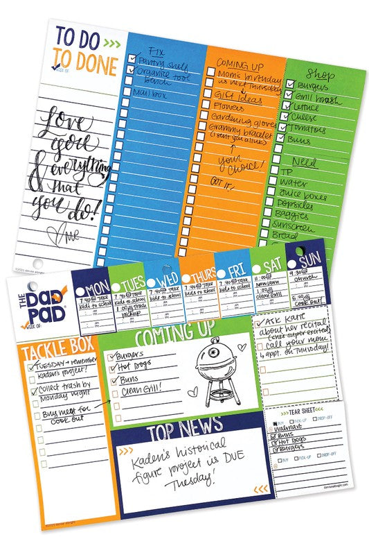 Dad Pad Weekly Planner Pad 52-Week Non-Dated