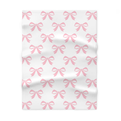 Soft Fleece Baby Blanket Girlie Bow Pink