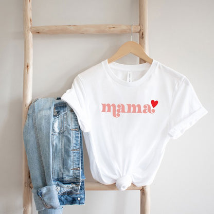 Pink Mama Heart Short Sleeve Graphic Tee