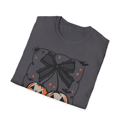 Lace Bow Orange Pumpkin Unisex Softstyle T-Shirt