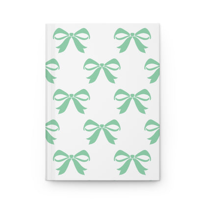 Hardcover Journal Matte Girlie Bow Green