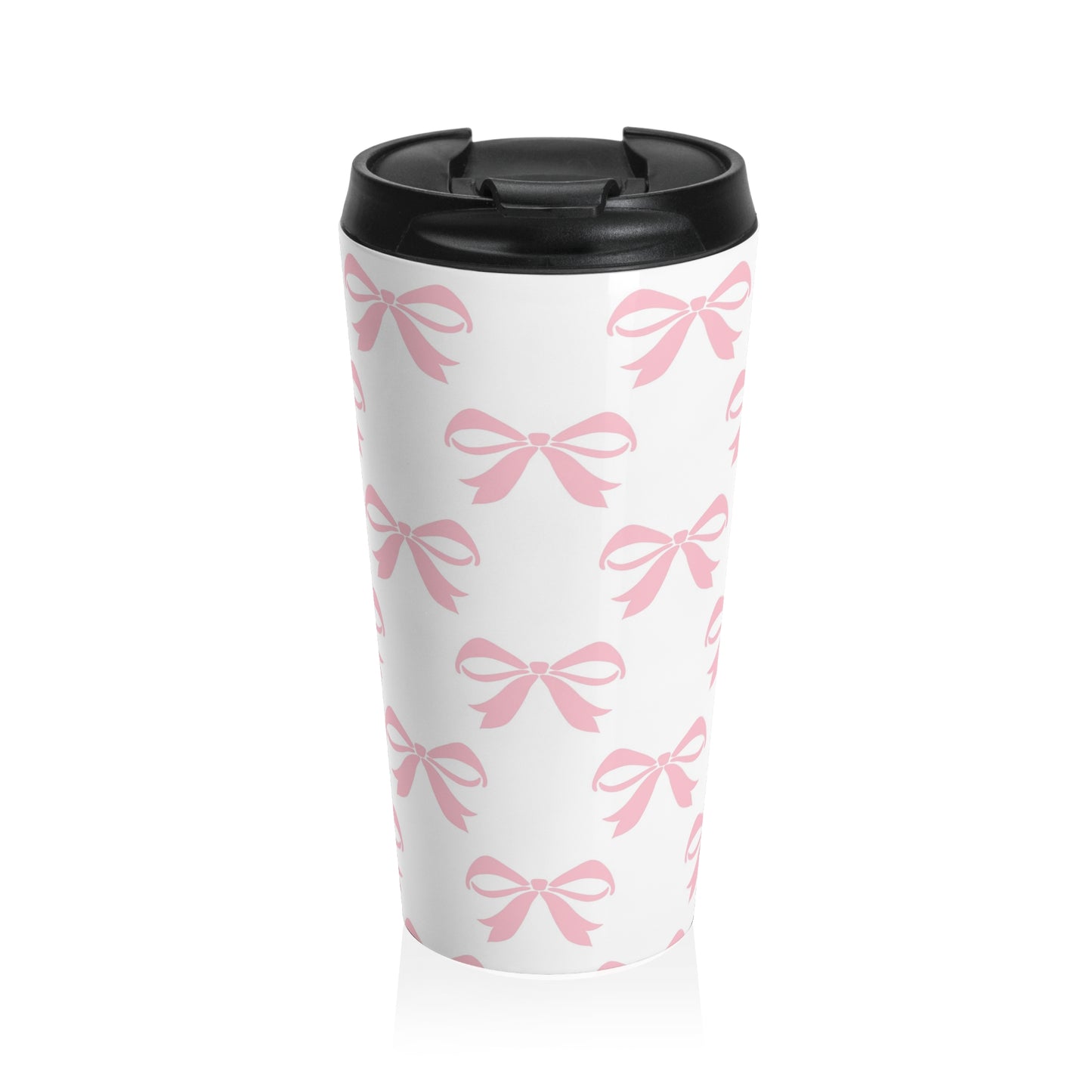 Stainless Steel Travel Mug Girlie Bow Pink