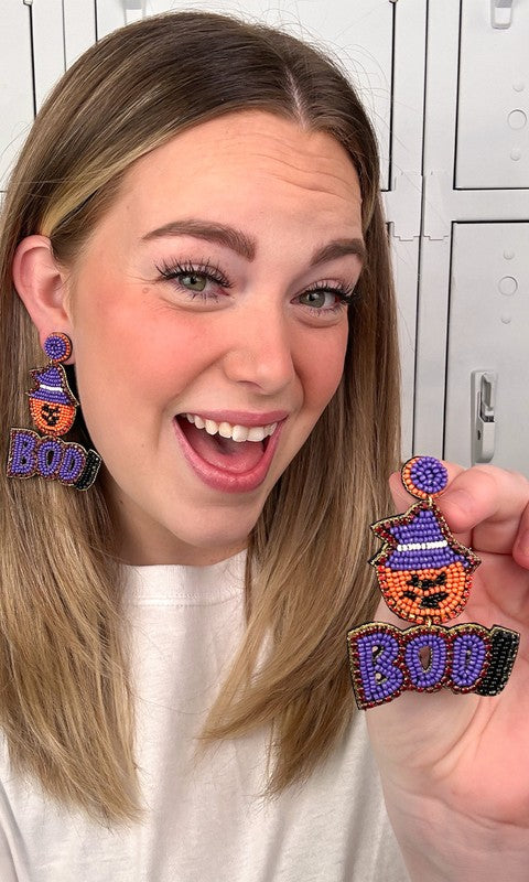 Jack O Lantern BOO Earrings