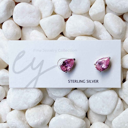 Luxe Teardrop Sterling Silver Stud Earrings