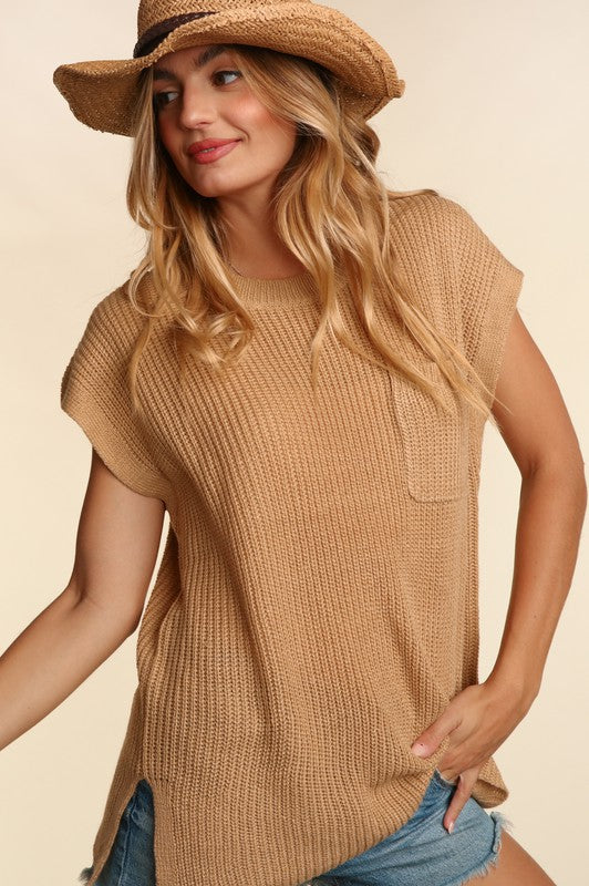 PLUS DOLMAN OVERSIZED SWEATER KNIT TOP WITH POCKET - Southern Chic Magnolias, LLC