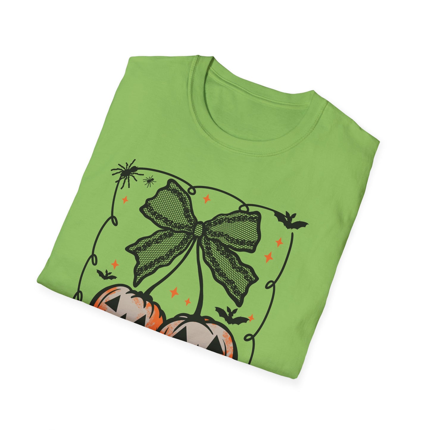 Lace Bow Orange Pumpkin Unisex Softstyle T-Shirt