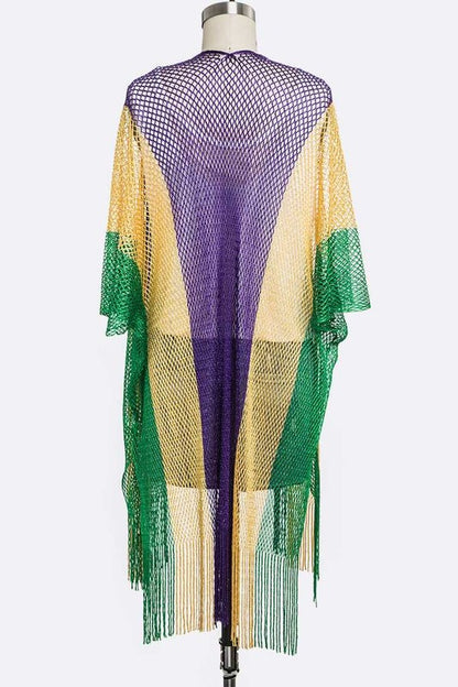 Mardi Gras Color Kimono Cardigan