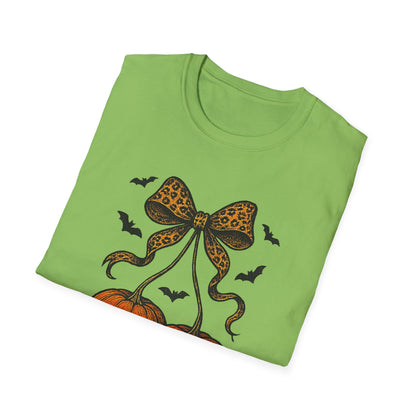 Leopard Bow Pumpkins Unisex Softstyle T-Shirt