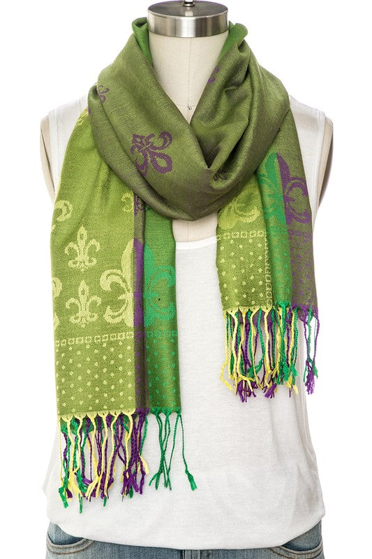 Mardi Gras Color Pashmina Fashion Scarf