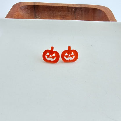 Jack O Lantern Pumpkin Studs - Orange Glitter