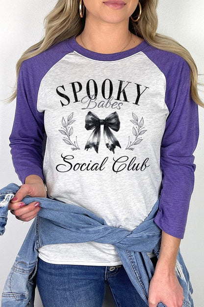 Halloween Spooky Babes Social Club Raglan