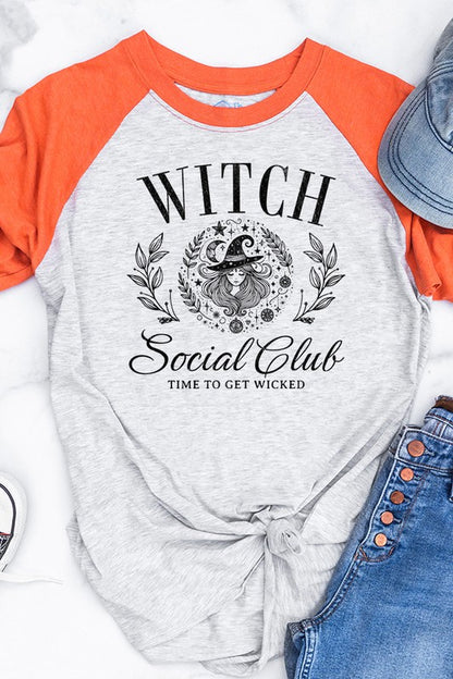 Halloween Witch Social Club Graphic Raglan