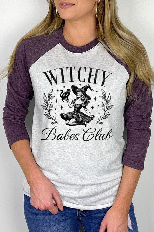 Halloween Witchy Babes Club Graphic Raglan