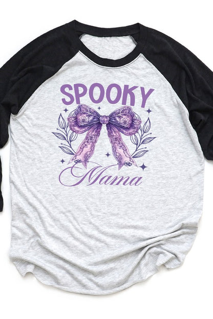 Halloween Purple Spooky Mama Graphic Raglan