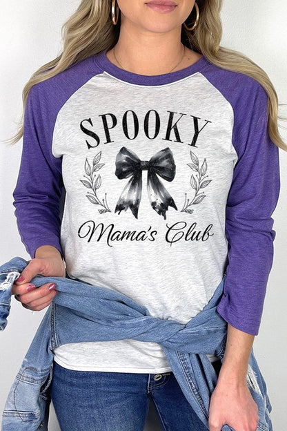 Halloween Spooky Mamas Club Graphic Raglan