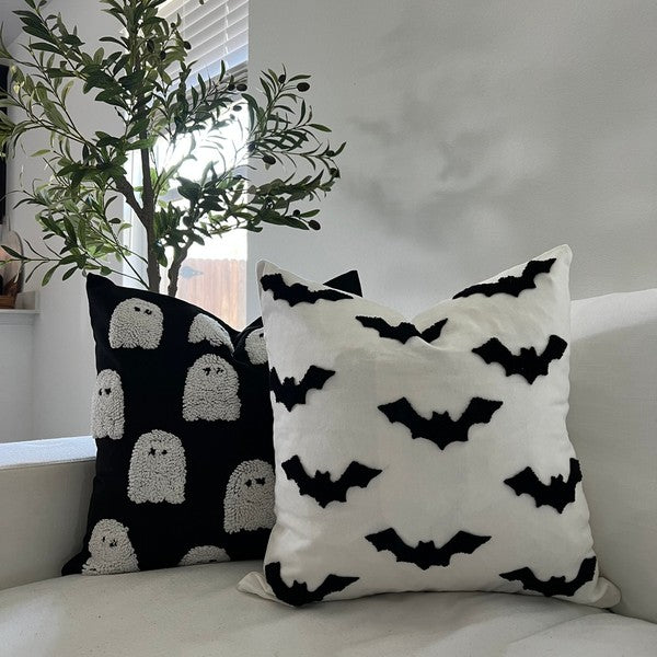 Halloween throw pillow cover, tufted accent pillow