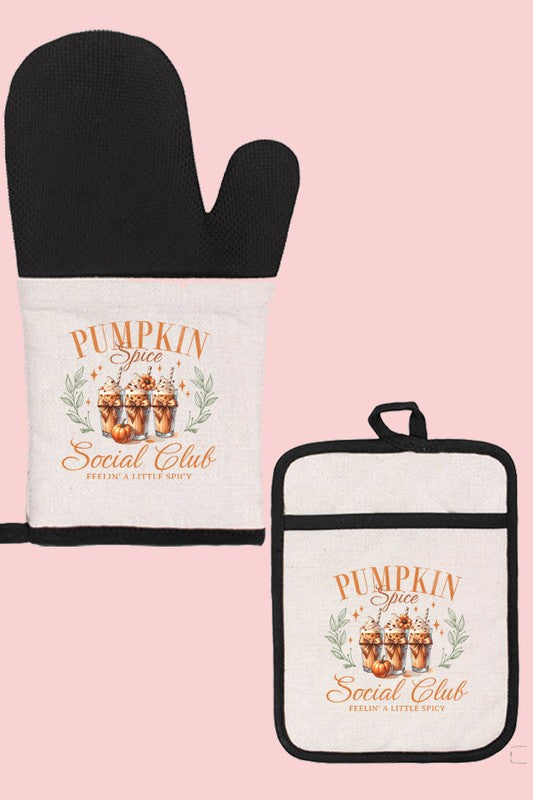 Fall Pumpkin Spice Social Club Oven Mitt Glove