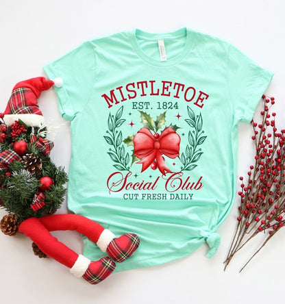 Mistletoe Social Club Holiday Graphic Tee