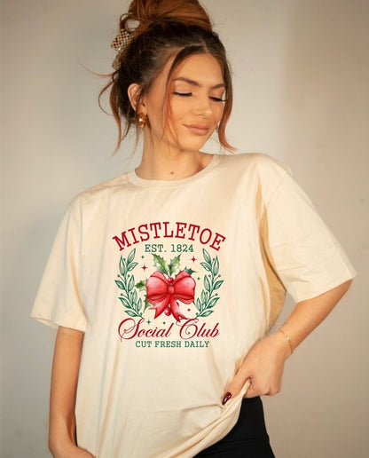 Mistletoe Social Club Holiday Graphic Tee