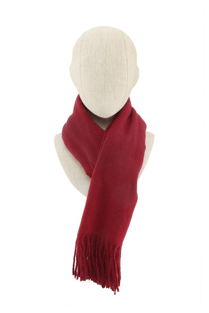 Plain Woolen Fringed Edge Scarf