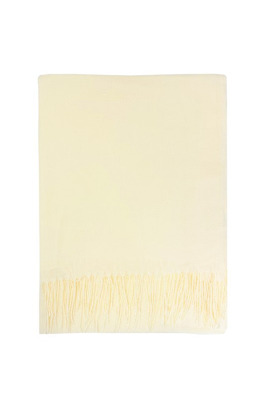 Plain Woolen Fringed Edge Scarf