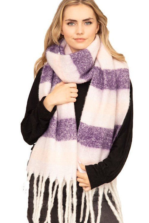 Soft Stripy Winter Scarf