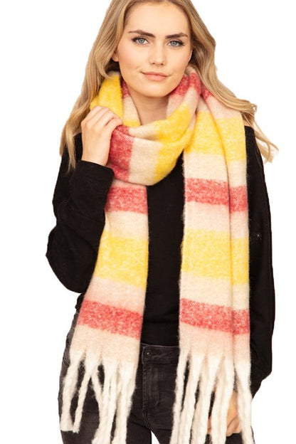 Soft Stripy Winter Scarf