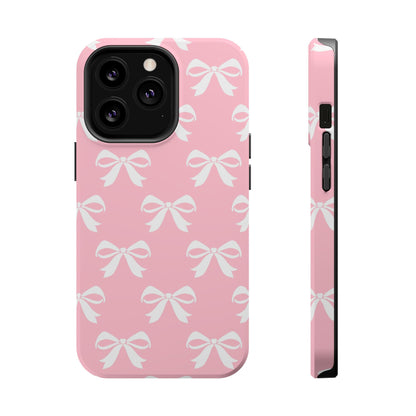 Magnetic Tough Cases Girlie Bow Pink Solid