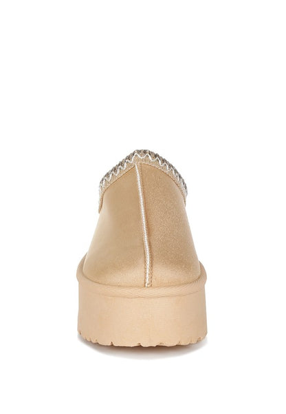 Struter Embroidered Platform Fur Classic Slip-On