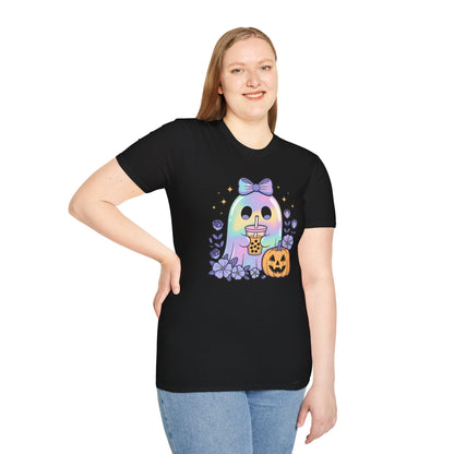 Iridescent Ghost with Coffee Unisex Softstyle T-Shirt