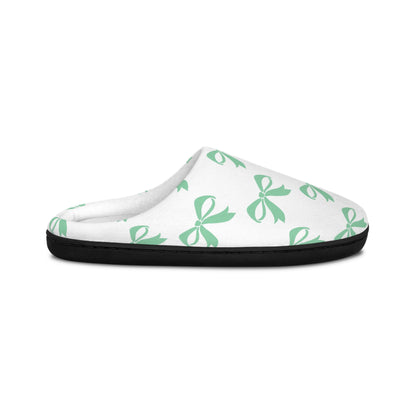 Women's Indoor Slippers Girlie Bow Green