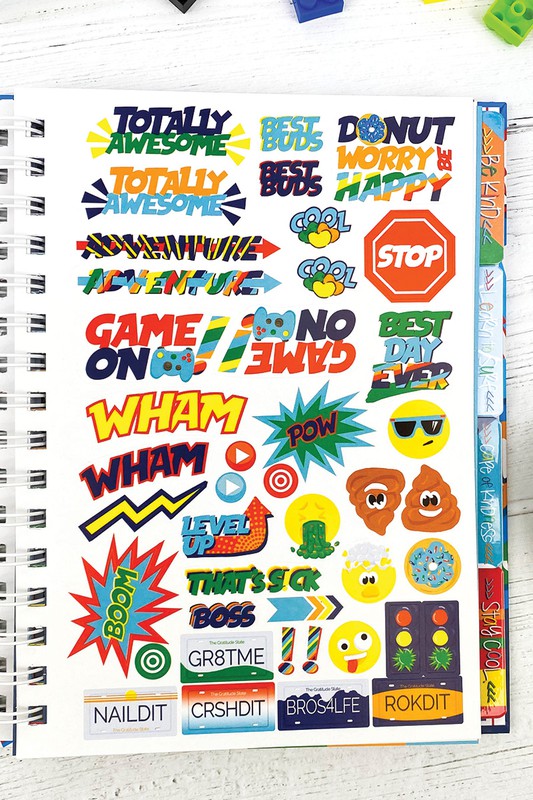 Gratitude Journal with Stickers for Boys