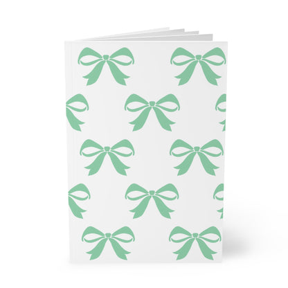 Softcover Notebook, A5 Girlie Bow Green