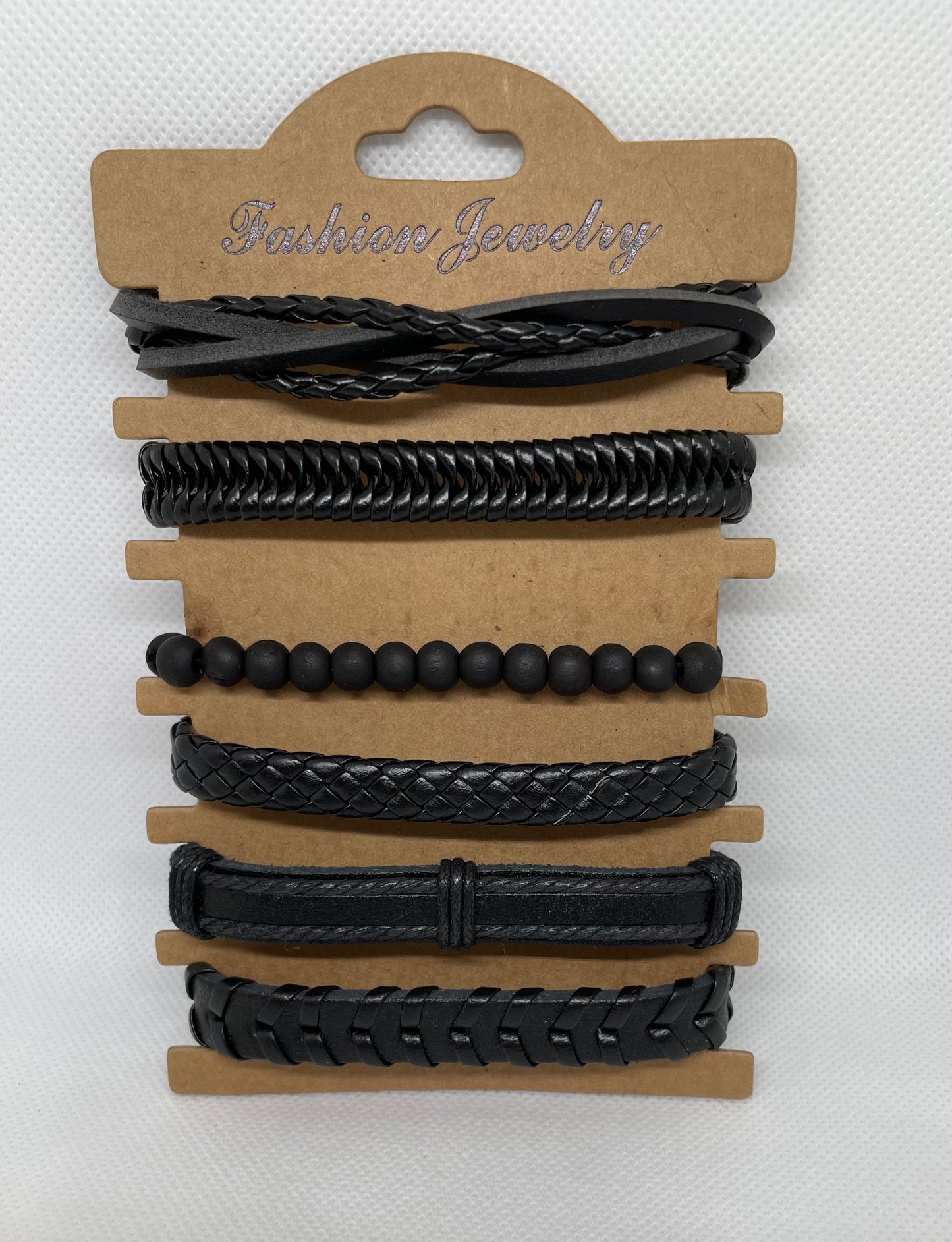 6pcs Men's/Boy's Minimalist Black Bracelets - Southern Chic Magnolias, LLC