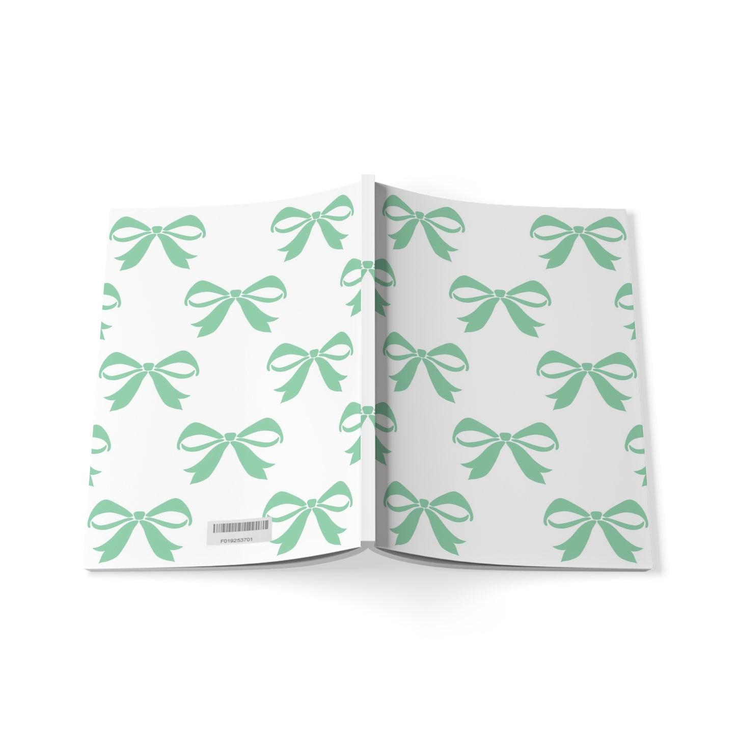 Softcover Notebook, A5 Girlie Bow Green